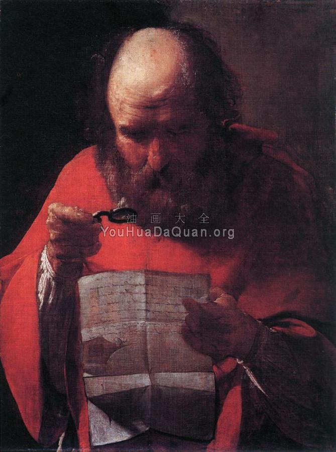 Saint Jerome Reading - 乔治·德·拉·图尔